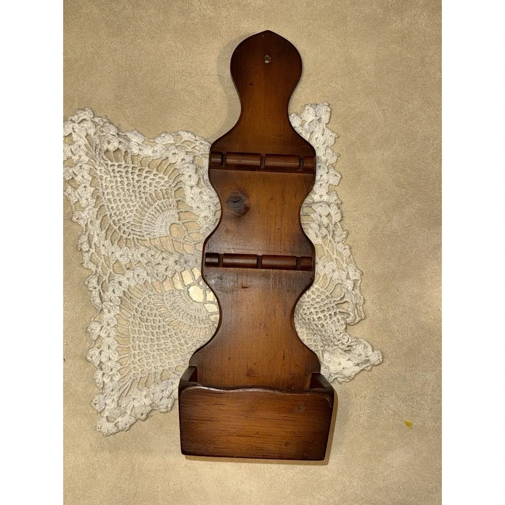 Vintage Manchester Wood Louise Thompson Handmade Wood Spoon Holder Rack Brown